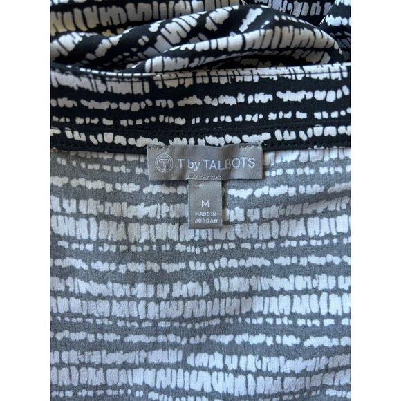 Talbots Black and White Patterned Short Sleeve Dress - Picture 5 of 5